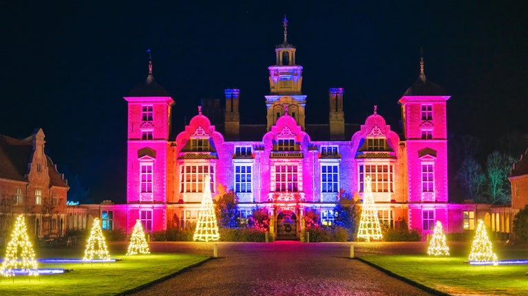 Christmas tree lights outside Blickling Hall, Norfolk